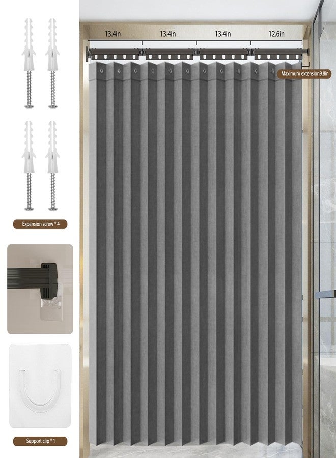 BLOCE Wall Mount Folding Shower Curtain Rod, 62 Inches Adjustable Diamond Shaped Corner Shower Curtain Rod 90 Degrees for Bathroom, Laundry Room, Bathtub and more, Need to Drill - Image 2