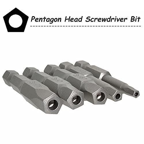 Saipe 10 Pieces Magnetic Pentagon Head Screwdriver Bits Set 1/4 Inch Hex Shank Security Tamper Proof Pentagonal Drive Bit Five-sided Figure Screw Driver Drill Bit for Electric Hand Screwdrivers, 50mm - Image 4