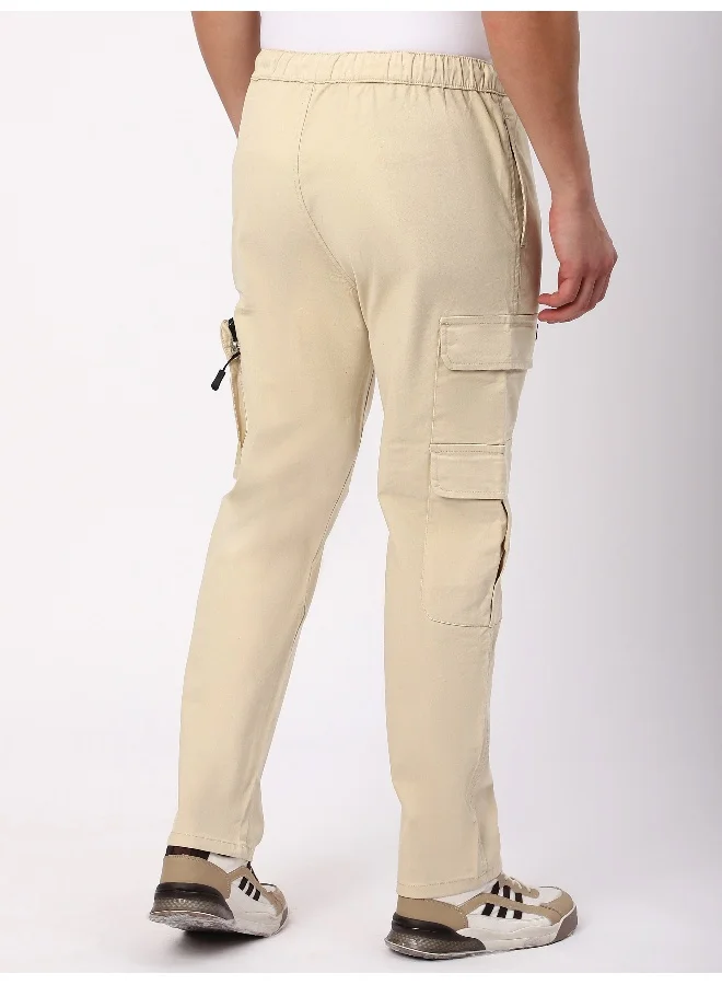 بيونغ بنطلون كارجو جيوب بسحاب أوف وايت ثلاثي الأبعاد