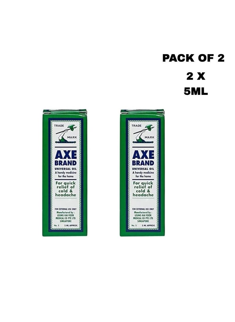 Axe Axe Universal Oil Quick Relief Of Cold and Headache 5ml Pack of 2 