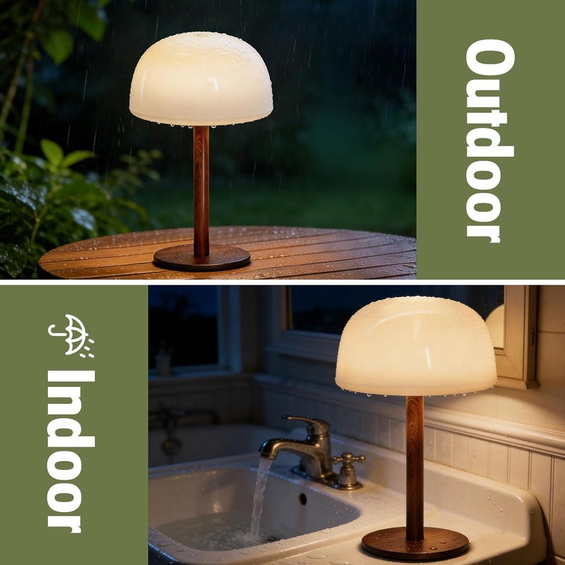 Eocean Rechargeable Table Lamp, 10000mAh Battery Operated Waterproof Shower Lamp, Cordless Touch Bedside Lamp for Bedroom, 3 Color Temps Dimmable LED Wireless Lamp for Bathroom, Kitchen, Patio,Outdoor - Image 5