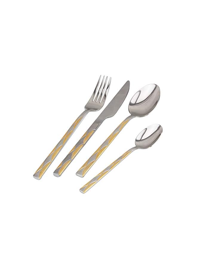 Berger 24 piece silverware flatware cutlery set with square stand, stainless steel includes 6 knife, fork, tea spoon, dinner mirror polished, dishwasher safe - Image 3