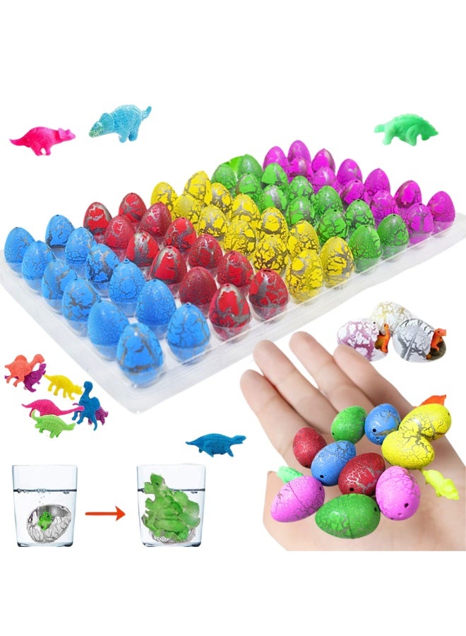 McDou 60 - Pack Dinosaur Eggs! Hatch in Water, Assorted Colors, Perfect for Hunting Games. Ideal Birthday Gifts & Party Favors for Toddler Kids Aged 3 - 10, Boys & Girls - Image 1