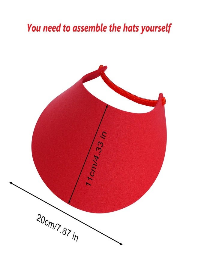 SUMERSHA 6Pcs Foam Sun Visors for Women Summer Sun Protection Hat Adjustable Soft Visors with Coil Bands - Assorted Colors for Beach Outdoor Sports Multi - Image 3