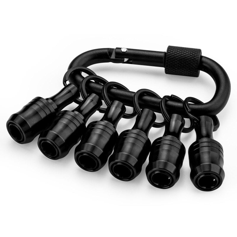 Katerk 1/4inch Hex Shank Aluminum Alloy Screwdriver Bits Holder Extension Bar Drill Screw Adapter Change Keychain Portable（ with black metal fastener ） - Image 3