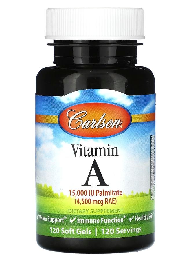 Vitamin A 4500 mcg RAE (15000 IU) 120 Soft Gels