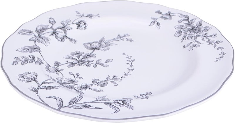 222 Fifth Bellamy Black 12Piece Porcelain Dinnerware Set  Service for 4 Dinner Plates Salad Plates  Cereal Bowls Durable Porcelain for Daily Dining  Entertainment Microwave  Dishwasher Safe - Image 4