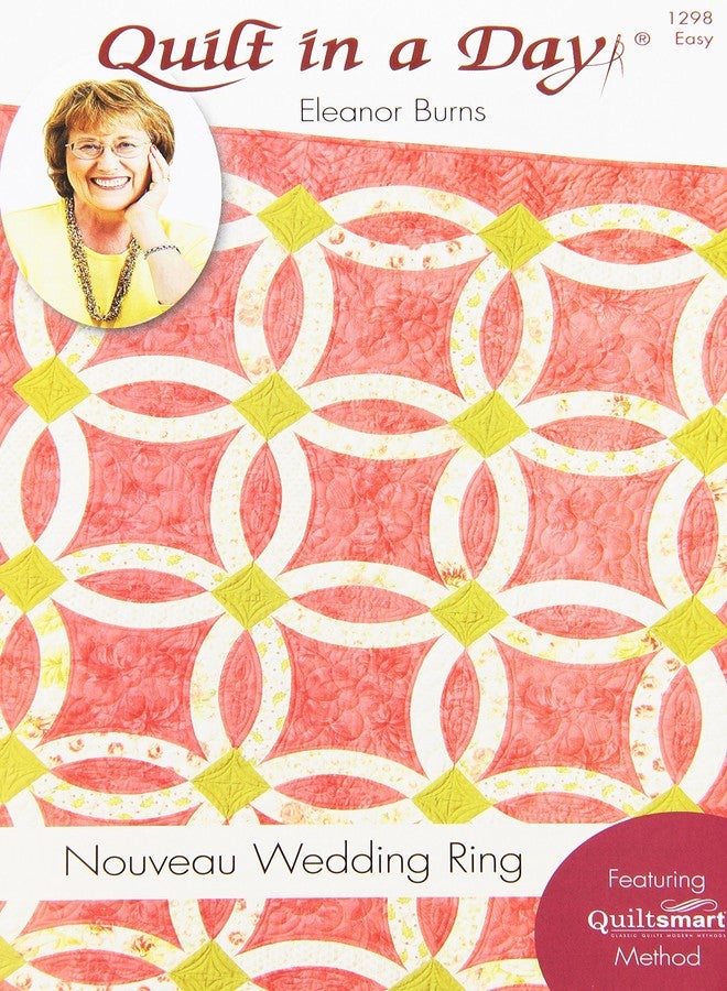 كويلت إن أ داي لحاف مُخاط في يوم واحد بنمط إليانور بيرنز، لحاف خاتم زفاف على الطراز الحديث - Image 1