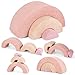 INFANS Climbing Toys for Toddlers 3pc Foam Climbing Blocks Rainbow Shaped Indoor Play Set Soft Equipment Modulars Rainbow Crawling Tunnel Playroom Couch for Children Playroom Baby Pink - Image 2
