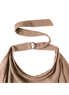 Generic Muslin Nursing Cover for Baby Breastfeeding, Breathable All Cotton Breastfeeding Cover with Rigid Hoop for Mother Nursing Apron, Multi-use (Brown)  - Image 5