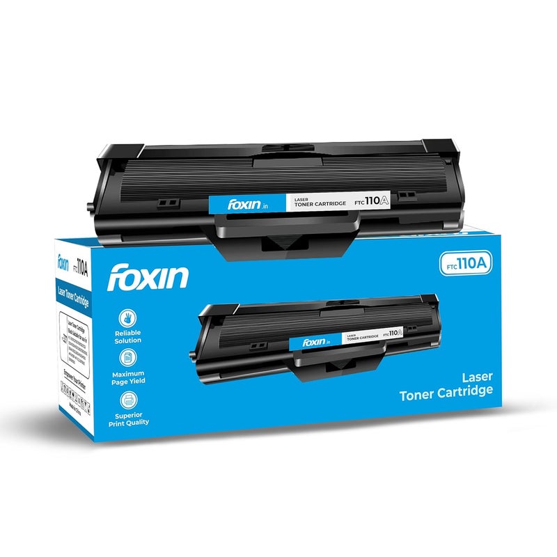 FOXIN FTC-110A Laser Printer Cartridge Compatible with HP Laserjet 108A, 108W, 136A, 136W, 136NW, 138P,138PN,138PNW | Black - Image 1