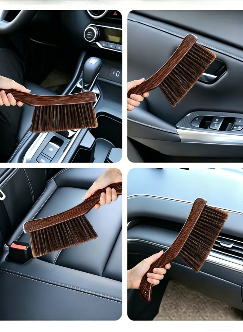Nailuck Car Interior Cleaning Brush, Soft Bristle Cleaning Brush, Dust Removal Brush, Automotive Interior Cleaning Tool Suitable for cleaning car dashboards, air vents, leather, computers, etc., without damaging the surface (Brown, 1 Pack) - Image 4
