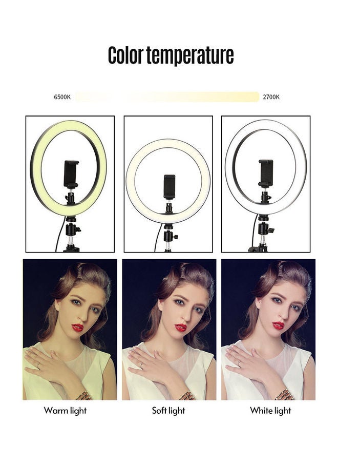 إسكدنيا مصباح LED حلقي مع حامل ثلاثي القوائم دافئ/ سوفت/ أبيض - Image 2