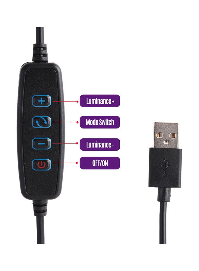 إسكدنيا مصباح LED حلقي مع حامل ثلاثي القوائم دافئ/ سوفت/ أبيض - Image 4