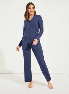 Styli Cotton Jersey Long Sleeves Shirt & Pyjama Set  - Image 2