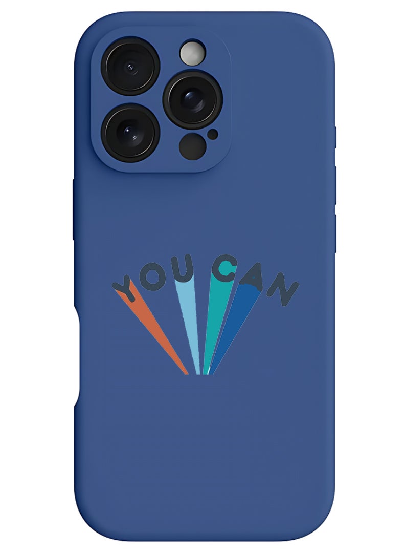 Theodor iPhone 16 Pro Max Blue Protective Slim Fit Case Liquid Silicone Cover with Full Body Protection Anti-Scratch Shockproof Case For iPhone - You can - Image 1