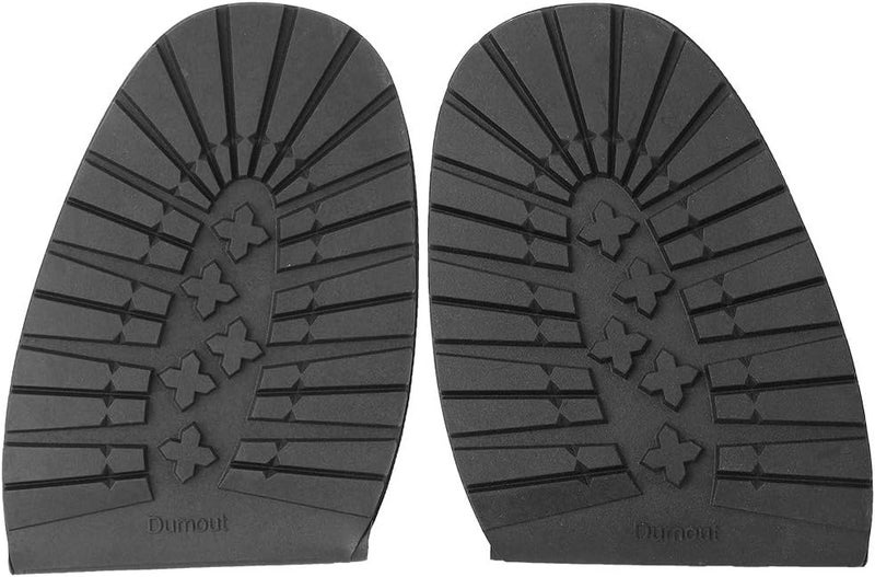 Zerodis Shoe Repair Replacement, Rubber Half Soles Replacement Anti-Slip Front Heel Soles Rubber Boots Mute Shoe Soles Rubber Heels for Black Heel Shoes(Black Forefoot)