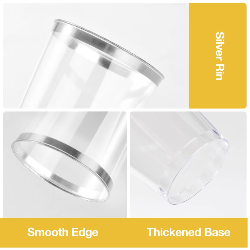 Goodluck 50PCS 10oz Plastic Cups for Party  Disposable Silver Plastic Cups  Plastic Cocktail Glasses for Wedding Thanksgiving  Christmas  and Parties - Image 3