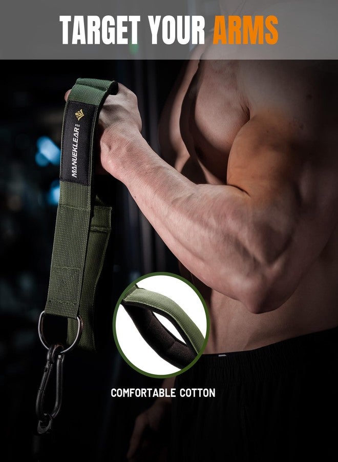 M MANUEKLEAR MANUEKLEAR Tricep Rope Cable Attachment Handles, Greater Range of Motion, Tricep Pull Down Rope for Push Downs, Crunches, Facepulls for Professional Gym (Green 2pcs) - Image 4
