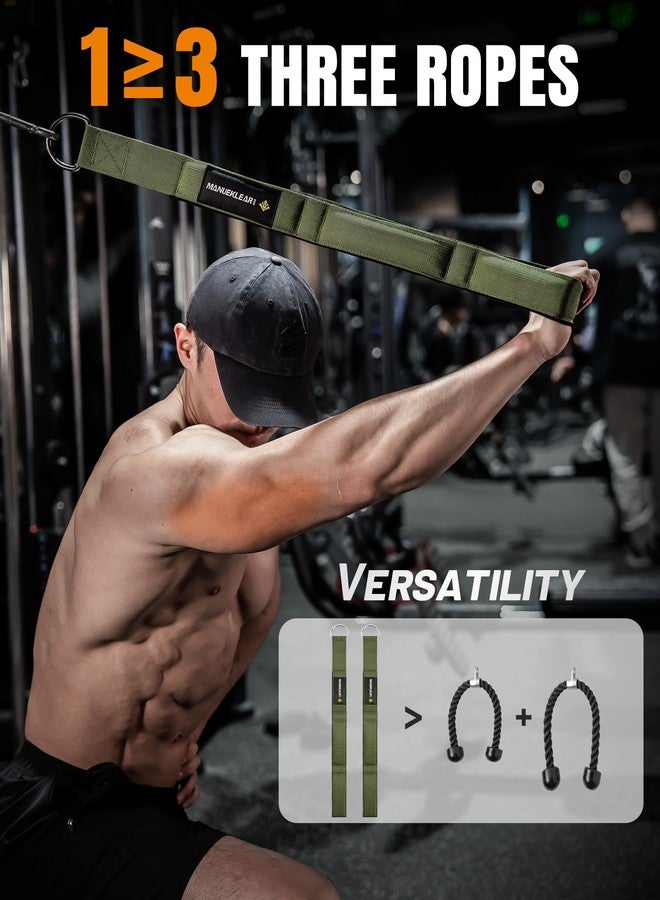 M MANUEKLEAR MANUEKLEAR Tricep Rope Cable Attachment Handles, Greater Range of Motion, Tricep Pull Down Rope for Push Downs, Crunches, Facepulls for Professional Gym (Green 2pcs) - Image 2