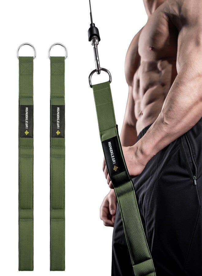 M MANUEKLEAR MANUEKLEAR Tricep Rope Cable Attachment Handles, Greater Range of Motion, Tricep Pull Down Rope for Push Downs, Crunches, Facepulls for Professional Gym (Green 2pcs) - Image 1