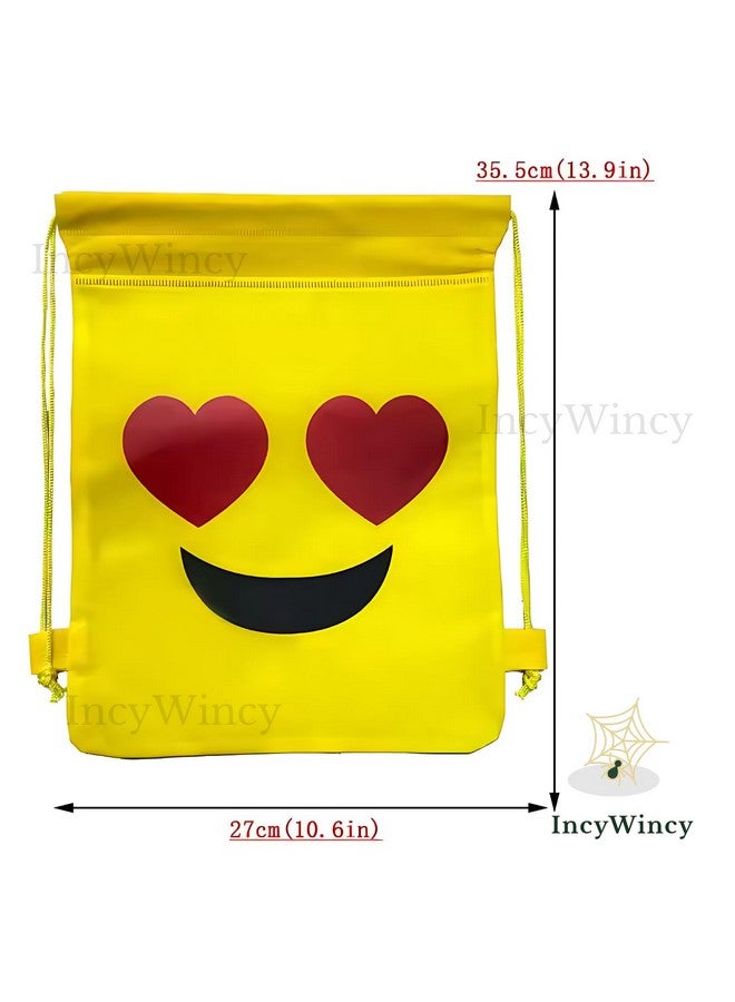 IncyWincy Smiley Drawstring Sack Bags (Pack of 12) - Birthday Return Gifts for All Age Group Boys Girls & Kids, Unisex Cartoon Dori Sack Party Favors (Smiley, 12, Count) - Image 3