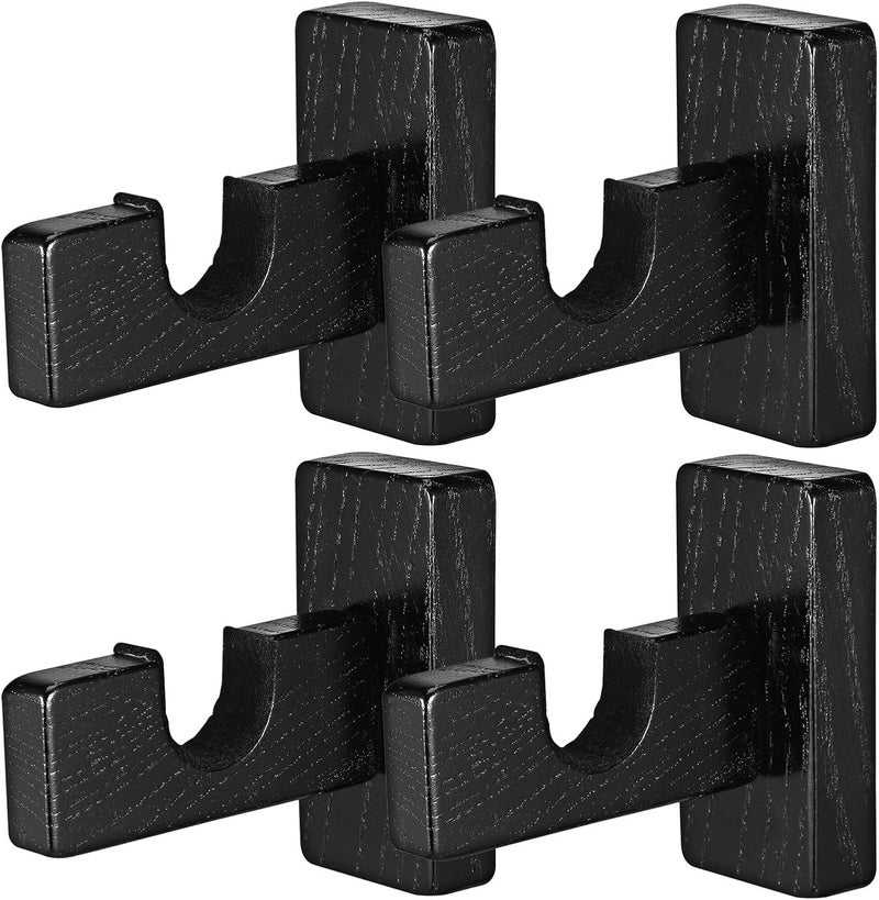 Ciieeo 2 Pairs Black Wooden Hockey Stick Holder Wall Mount Rack for Ice Hockey Stick Storage and Display Organizer Space-saving for Garage and Home - Image 1