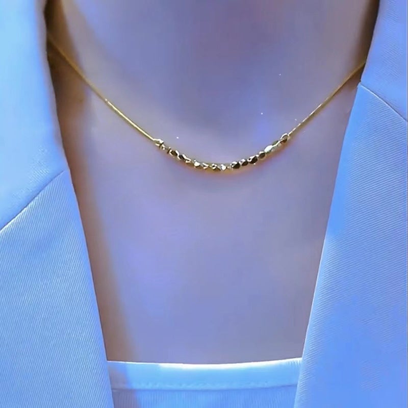 Women's Double Layer Heart Snake Bone Chain Necklace, Titanium Steel Delicate Clavicle Chain - Image 3
