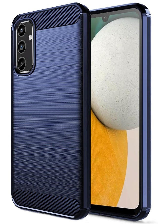 RUGGED SHIELD - Samsung Galaxy A15 Case with Brushed Carbon Fiber Texture, Fashion Shock-Absorption Anti-Drop Flexible TPU Bumper Soft Rubber Protective Phone Case Cove for Samsung Galaxy A15 2024, Blue - Image 1