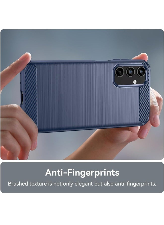 RUGGED SHIELD - Samsung Galaxy A15 Case with Brushed Carbon Fiber Texture, Fashion Shock-Absorption Anti-Drop Flexible TPU Bumper Soft Rubber Protective Phone Case Cove for Samsung Galaxy A15 2024, Blue - Image 1