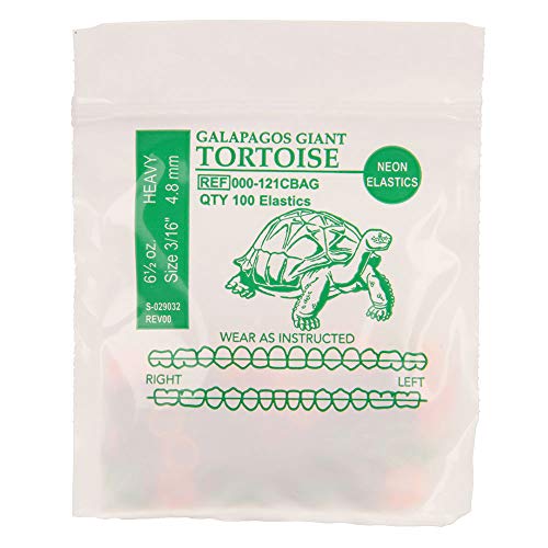 American Orthodontics Elastics Wildlife Tortoise | Assorted Neon, Heavy, 6.5 Oz, 3/16" Size, 75 Packs Per Box, 7,500 Total | Made in The USA | Neon Colors, Top Quality Latex Tubing - Image 1