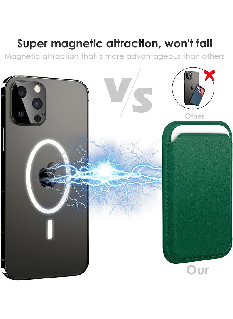 Magsafe Wallet - Mag Safe Secure Credit Card Holder – Vegan Leather. Magnetic Card Wallet Holder - Apple iPhone 14,13,12 Compatible- Green- Hello Kitty