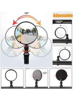 Arabest Bike Mirror, 2pcs Bike Rear View Mirrors, 10cm Bicycle mirrors for handlebars, 360 Rotatable Bike Mirrors Handlebar Rearview Mirror, Acrylic Convex Mirror for Road Bike/MTB/Off-Road/Fixed Gear Bike  - Image 2