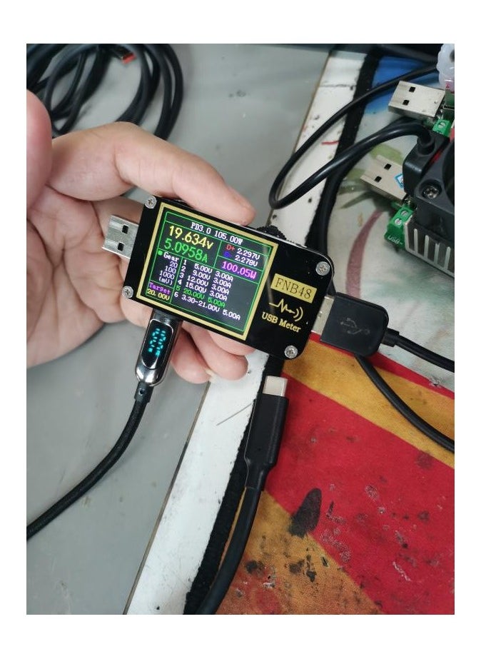 MATRIX Matrix Type-C to Type-C Cable with Charging Power Display - 100 W - 1.2 Meter - Black - MX 500  - Image 5