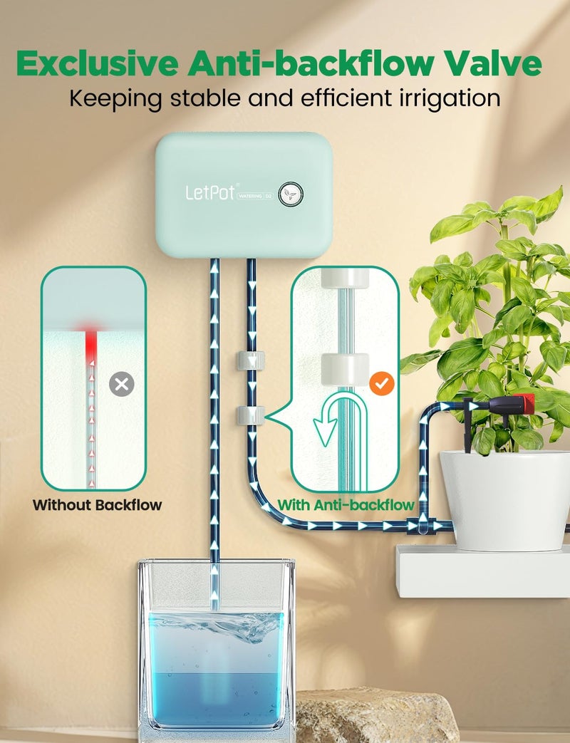 LetPot Automatic Watering System for Potted Plants, [Wi-Fi & App Control] Drip Irrigation Kit System, Smart Plant Watering Devices for Indoor Outdoor, Water Shortage Remind, IPX66, Green - Image 3