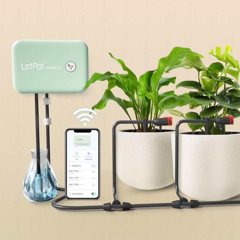 LetPot Automatic Watering System for Potted Plants, [Wi-Fi & App Control] Drip Irrigation Kit System, Smart Plant Watering Devices for Indoor Outdoor, Water Shortage Remind, IPX66, Green - Image 1