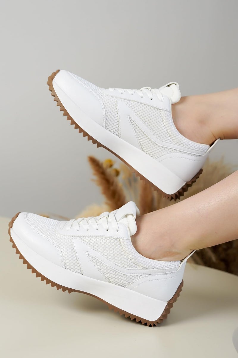 Project Cloud Womens Sneakers - Memory Foam Insole And Lightweight Spring Shoes - Non-Slip Lace Up Trendy Shoes - Fashion Sneakers For Women (Serena  White  11) - Image 5