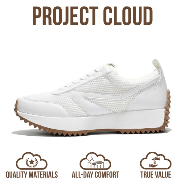 Project Cloud Womens Sneakers - Memory Foam Insole And Lightweight Spring Shoes - Non-Slip Lace Up Trendy Shoes - Fashion Sneakers For Women (Serena  White  11) - Image 3