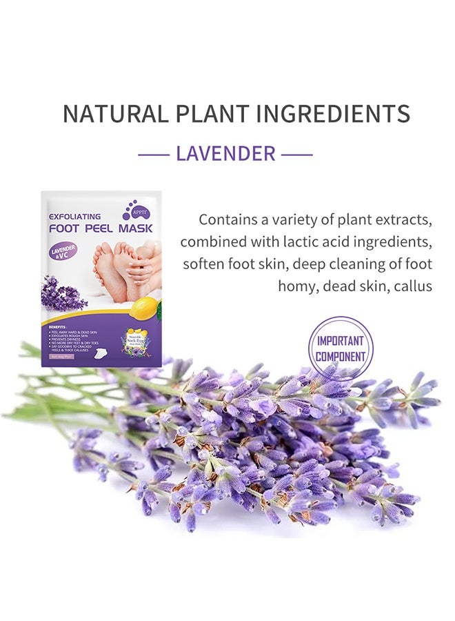 APPTI Lavender VC Exfoliating Foot Peel Mask, Dead Skin Removing Callus Softening Foot Treatment Mask, Moisturizing Repair Rough Dry Feet Skin Care Foot Mask,40g*2 Pairs - Image 5