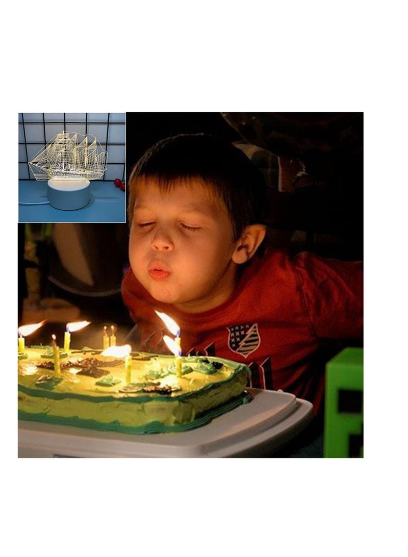 SYOSI 3D Night Light Led Lamp USB Powered Base with 3 Color Changing Led for Kids Bedside Table Lamp Decoration Gift for Lover Boys Girls Birthday Toys(Sailboat)  - Image 5