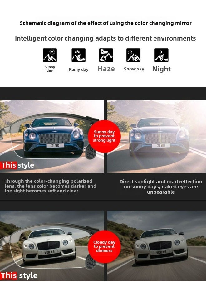 Generic - Polarized night vision glasses color-changing sunglasses male driver driving mirror fishing sunglasses day and night driving special glasses - Image 1