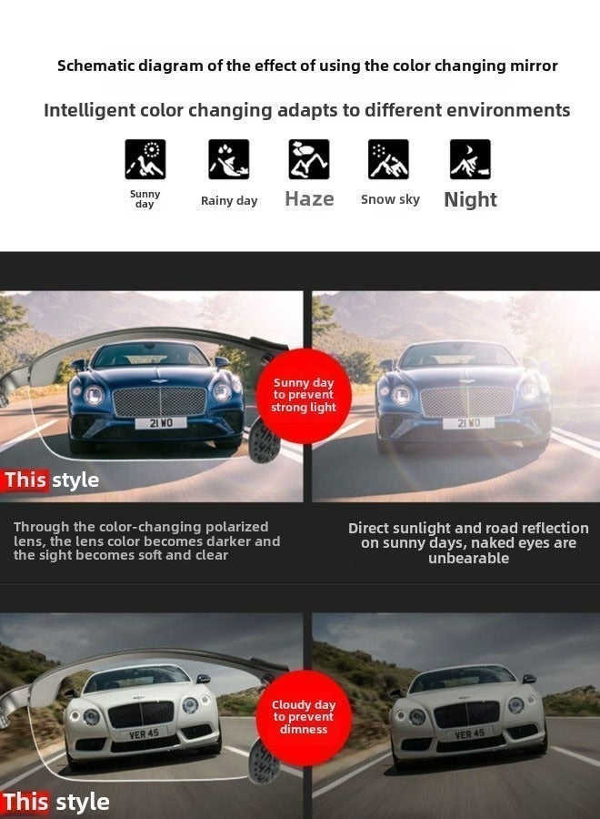 Photochromic Polarized Sunglasses UV400 Day Night Vision Driving Outdoor Sun Glasses For Men Women - Image 5