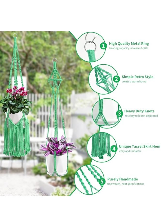 انتيكيانو شماعة نباتات مكرمية معلقة للنباتات الداخلية مصنوعة يدويًا - Image 2