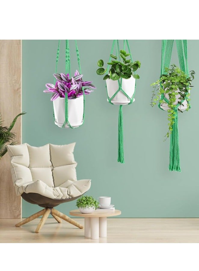 انتيكيانو شماعة نباتات مكرمية معلقة للنباتات الداخلية مصنوعة يدويًا - Image 3