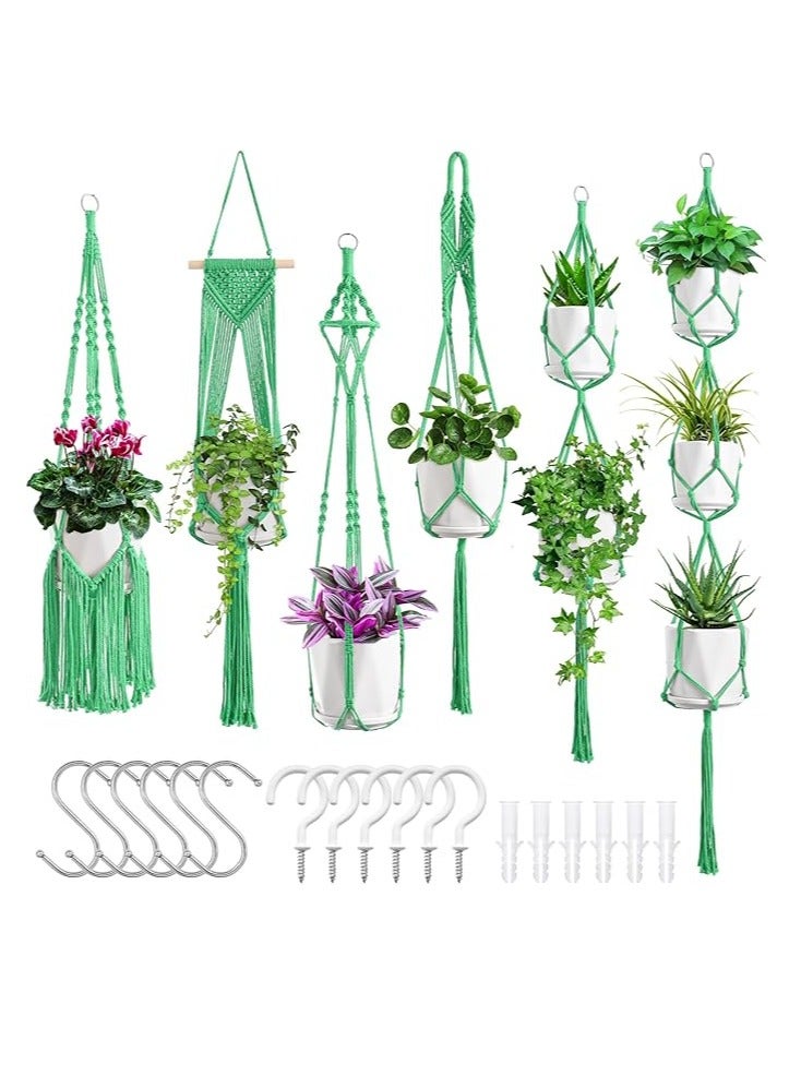 انتيكيانو شماعة نباتات مكرمية معلقة للنباتات الداخلية مصنوعة يدويًا - Image 1