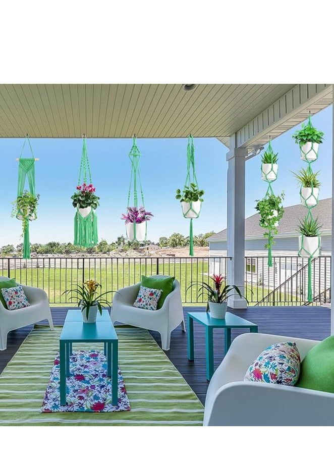 انتيكيانو شماعة نباتات مكرمية معلقة للنباتات الداخلية مصنوعة يدويًا - Image 4