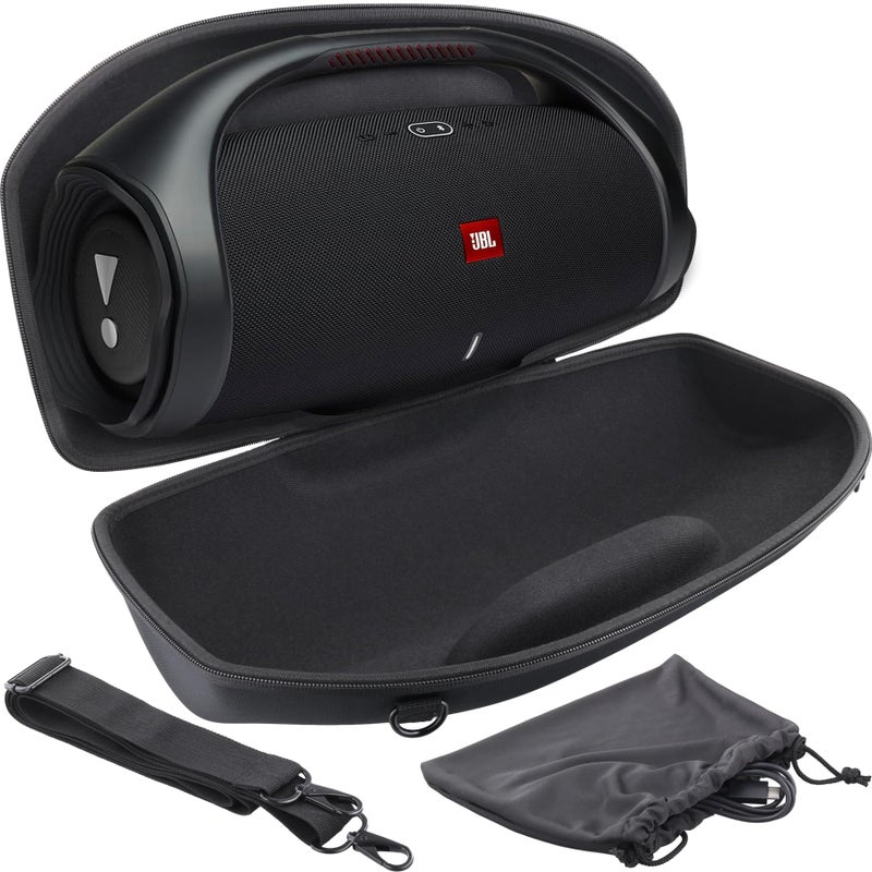 co2CREA Hard Travel case Replacement for JBL Boombox 2 Boombox 3 Waterproof Portable Bluetooth Speaker All Black Case for Boombox 2 Speaker