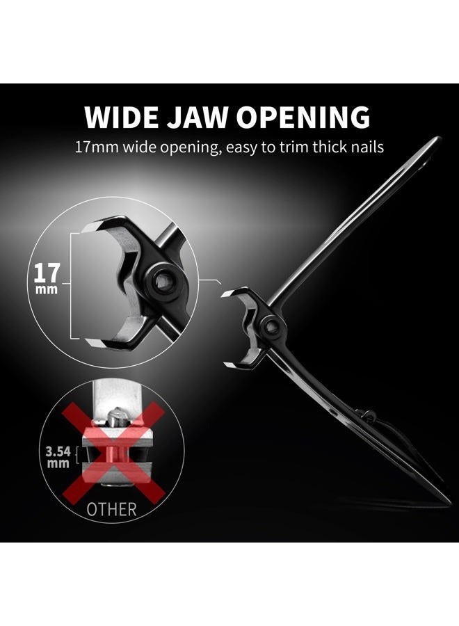 EBEWANLI Straight Nail Clipper, 17mm Wide Jaw Opening Extra Large Toenail Clippers for Thick Nails or Tough Fingernail & Ingrown Toenail, Heavy Duty Thick Toenail Clippers for Seniors, Men, Adult - Image 4