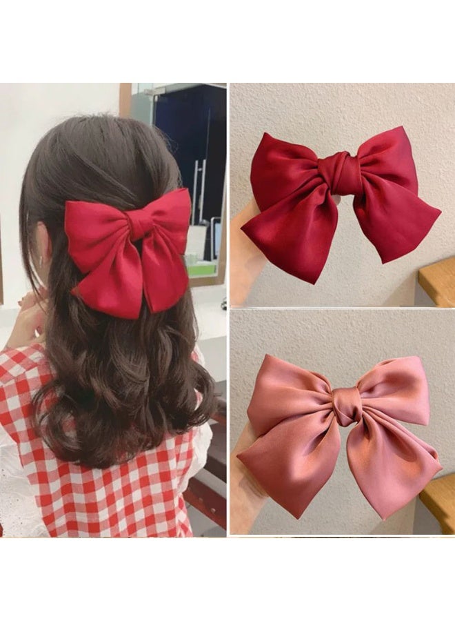 6 PCS Hair Bows , Large Elegant Ribbon Bows for Women - Image 2