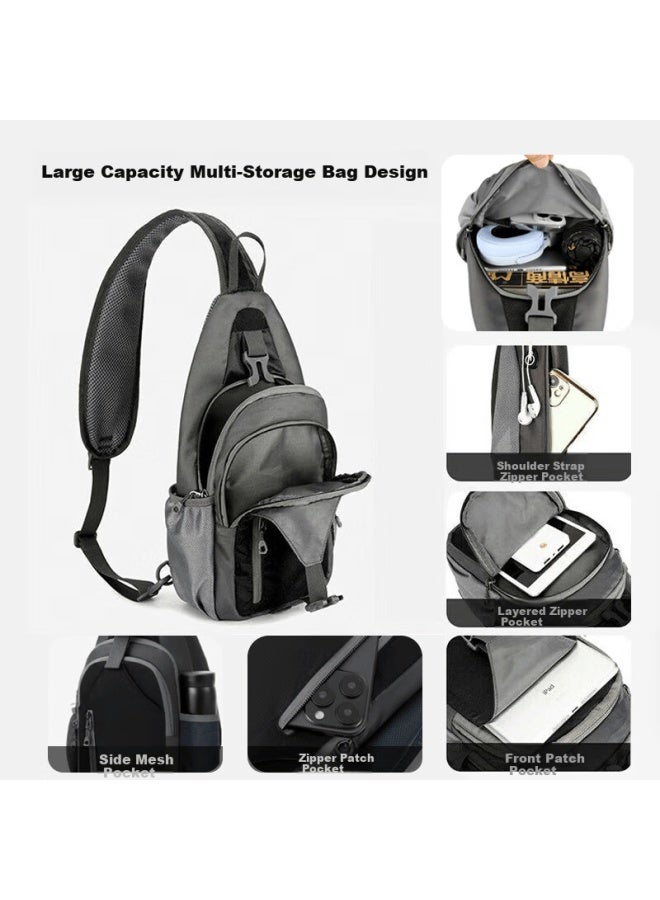 Right Away Men's Crossbody Bag High-end Casual Portable Small Shoulder Bag Outdoor Chest Bag Small Backpack - Image 4